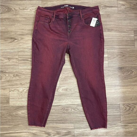 Hot Topic HT Denim Red Hi-Rise Button Fly Super Skinny Jeans - Picture 2 of 13